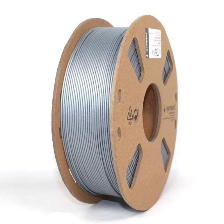 Gembird filament PLA-PLUS 1.75mm 1kg, strieborná 3DP-PLA+1.75-02-S