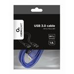 GEMBIRD kabel USB 3.0 AM - Micro BM 1,8m, modrý