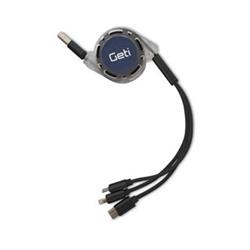 Geti kabel GCU 01 USB 3v1 černý samonavíjecí