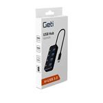 Geti USB rozbočovač 4x USB-A 3.0 GUH4AS se spínači