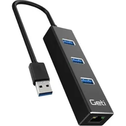Geti USB rozbočovač HUG3AE 3x USB-A 3.0 + 1x Ethernet