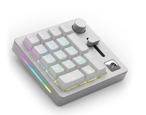 Glorious GMMK Wireless Numpad, Fox Switches, sivá/biela