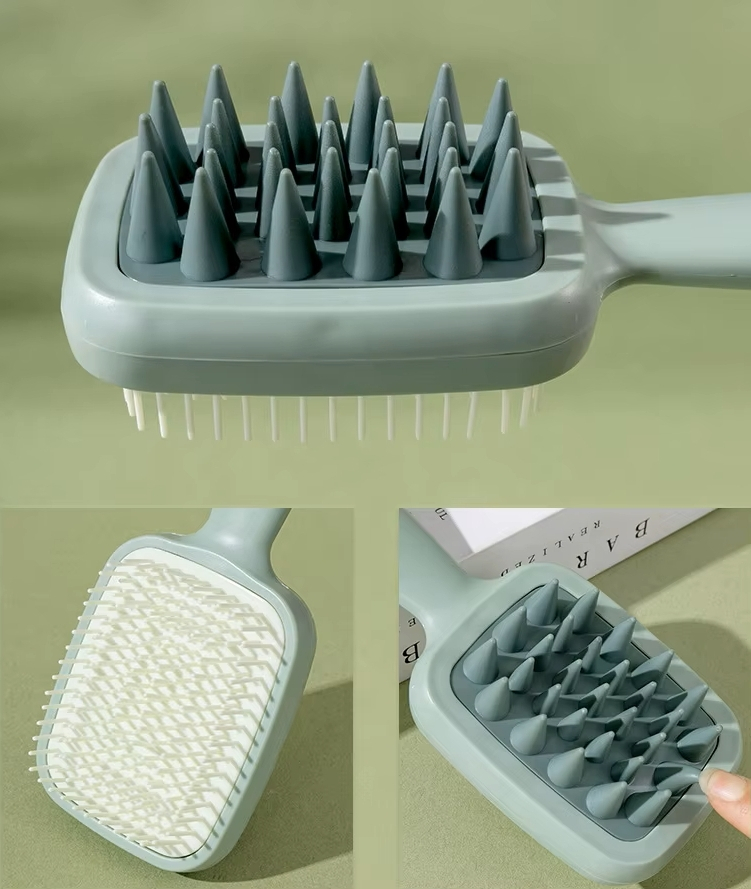 GLOX MKG - Masážní kartáč na hlavu zelený