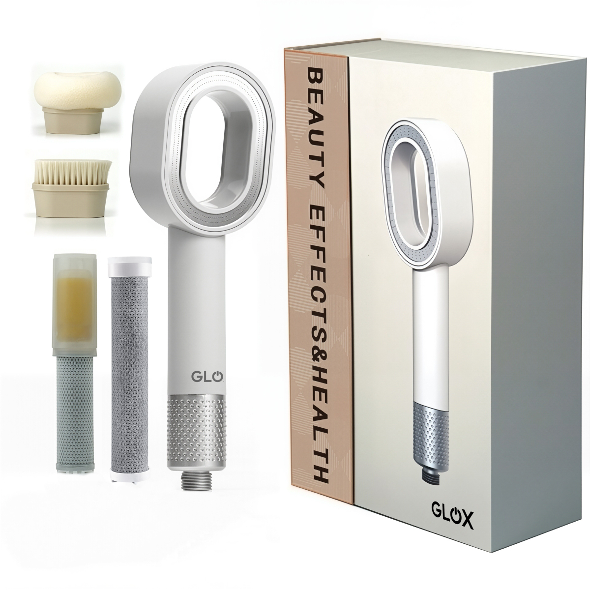 GLOX SH001W – Sada sprchovej hlavice s filtrom, biela