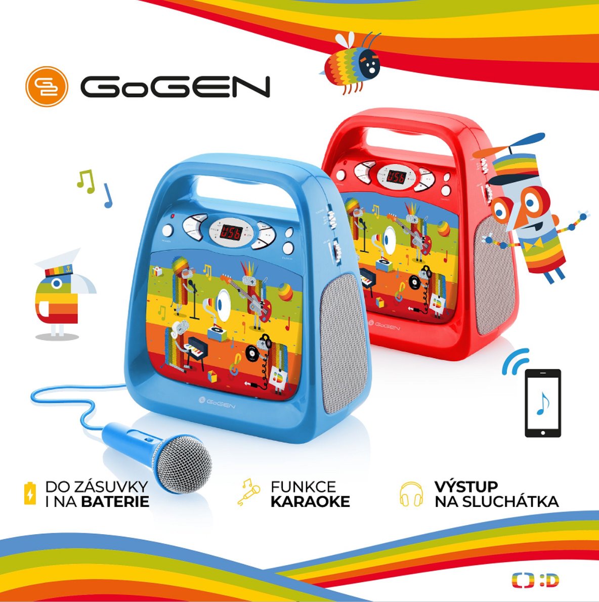 GoGEN CD prehrávač GoGEN DÉČKO KARAOKE B, modrá