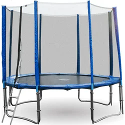 GoodJump 4UPVC modrá trampolína 366 cm s ochrannou sítí + žebřík + krycí plachta goodjump366-4UPVC-blue - Trampolíny