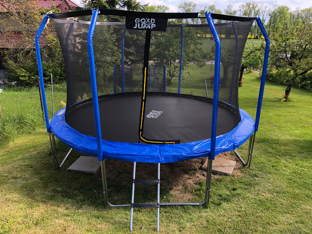 GoodJump 4UPVC Trampolína 400 cm s ochrannou sítí + žebřík