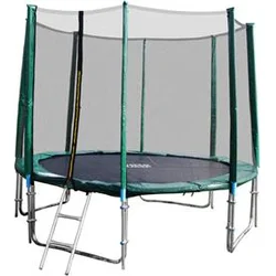 GoodJump 4UPVC zelená trampolína 366 cm s ochrannou sítí + žebřík + krycí plachta goodjump366-4UPVC-green - Trampolíny