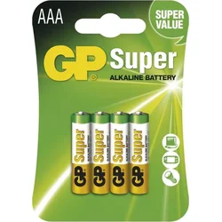 GP batérie Super Alkaline LR03 (AAA, mikropin), blister 4 ks