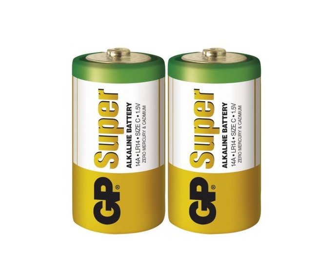 GP baterie Super Alkaline LR14 (C, malé mono) blister, 2 kusy