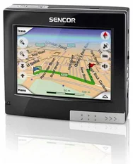 GPS navigace SENCOR SNV 350 EU, 3,5" LCD, Podrobné mapy 40 evropských zemí