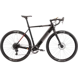 Gravel e-bike SILVERBACK S-Electro GR - 21"/L - Matt Black/Gloss Metallic Charcoal/Hot Red