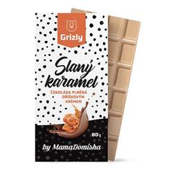 GRIZLY Čokoláda karamelová Slaný karamel by MamaDomisha, 80 g