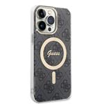 Guess 4G IML MagSafe Zadní Kryt pro iPhone 14 Pro Max Black