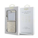 Guess PC/TPU Glitter Flakes Metal Logo Zadní Kryt pro Samsung Galaxy Z Flip 6 Gold
