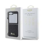 Guess PC/TPU Glitter Flakes Metal Logo Zadný kryt pre Samsung Galaxy Z Flip 6 Black