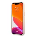 Guess PU 4G Kovový zadný kryt s logom pre iPhone 13 Pro Max Pink