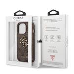 Guess PU 4G Metal Logo Zadní Kryt pro iPhone 13 Pro Max Brown