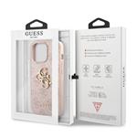 Guess PU 4G Metal Logo Zadní Kryt pro iPhone 13 Pro Pink