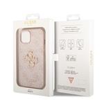 Guess PU 4G Metal Logo Zadní Kryt pro iPhone 14 Pink