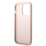 Guess PU 4G Metal Logo Zadní Kryt pro iPhone 14 Pro Pink