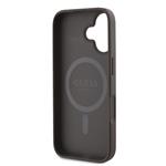 Guess PU 4G Peony MagSafe zadný kryt pre iPhone 16 Brown