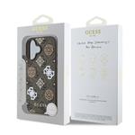 Guess PU 4G Peony MagSafe zadný kryt pre iPhone 16 Brown