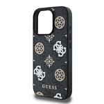 Guess PU 4G Peony MagSafe zadný kryt pre iPhone 16 Pro Max Black