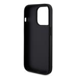 Guess PU Fixed Glitter 4G Metal Logo Zadní Kryt pro iPhone 15 Pro Black