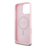 Guess PU Grained Classic Logo MagSafe Zadní Kryt pro iPhone 16 Pro Max Pink