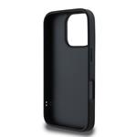Guess PU kožený prešívaný zadný kryt pre iPhone 16 Pro Max Black