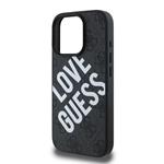Guess PU kožený zadný kryt 4G Big Love Logo MagSafe pre iPhone 16 Pro Max Black