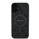 Guess PU kožený zadný kryt 4G Colored Ring MagSafe pre iPhone 16 Plus Black