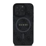 Guess PU kožený zadný kryt 4G Colored Ring MagSafe pre iPhone 16 Pro Max Black
