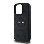 Guess PU Leather 4G Colored Ring MagSafe Zadní Kryt pro iPhone 16 Pro Black