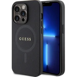 Guess PU Saffiano MagSafe zadný kryt pre iPhone 15 Pro Black