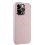 Guess PU Saffiano MagSafe zadný kryt pre iPhone 15 Pro Pink