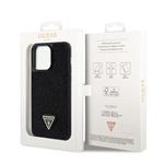 Guess Rhinestones Triangle Metal Logo Cover pre iPhone 14 Pro Max Black