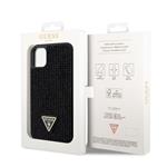 Guess Rhinestones Triangle Metal Logo Kryt pro iPhone 11 Black