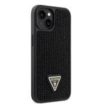 Guess Rhinestones Triangle Metal Logo Kryt pro iPhone 14 Black