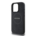 Guess Saffiano Peony Stamp MagSafe zadný kryt pre iPhone 16 Pro Black