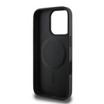 Guess Saffiano Peony Stamp MagSafe zadný kryt pre iPhone 16 Pro Black