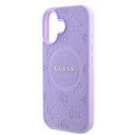 Guess Saffiano Peony Stamp MagSafe zadný kryt pre iPhone 16 Purple