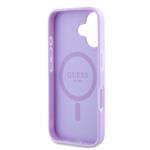 Guess Saffiano Peony Stamp MagSafe zadný kryt pre iPhone 16 Purple