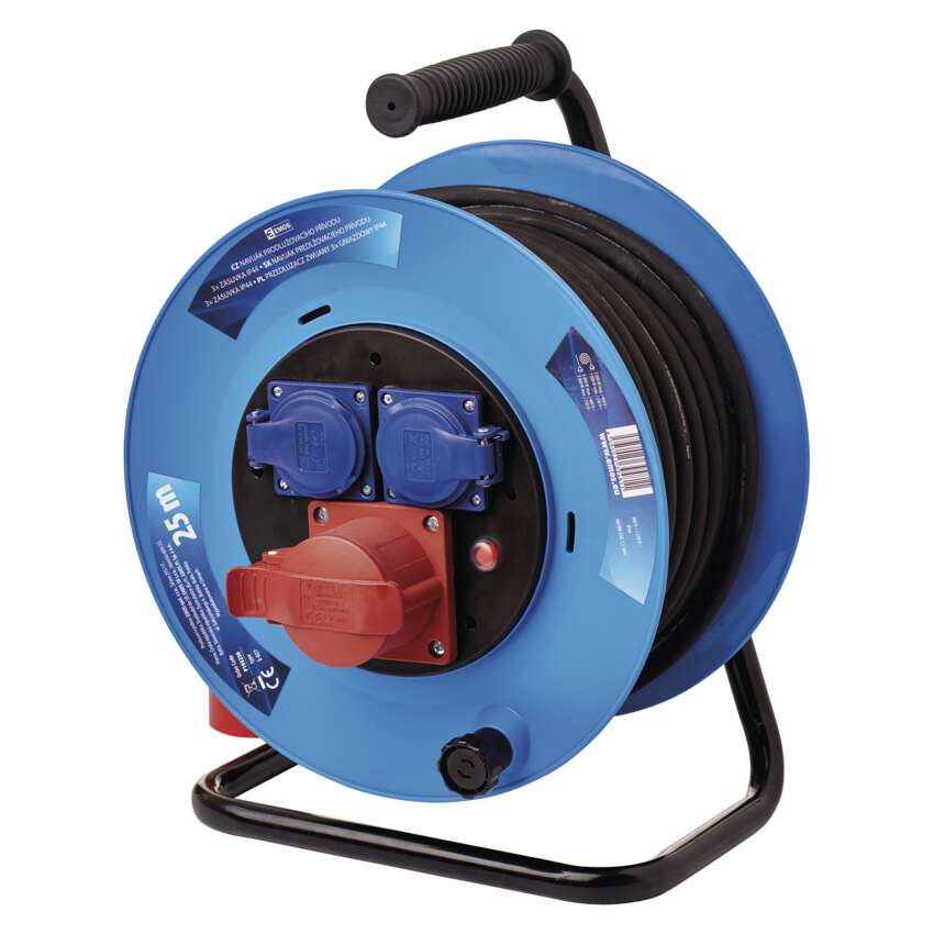 Gumový predlžovací kábel - bubon 3 zásuvky 25m 1908432500