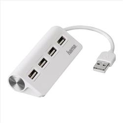 HAMA 4 Port USB 2.0 Hub bílý (12178) - USB zařízení