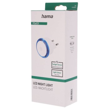 Hama Basic noční/orientační LED světlo, automatické zapnutí/vypnutí, modré světlo