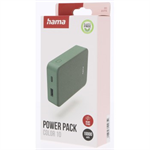 Hama Colour 10, powerbank 10000 mAh, 3 A, výstup: USB-C, USB-A, zelená