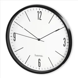 Hama Elegante, nástenné hodiny, priemer 30 cm, tichý chod, čierne