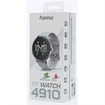 Hama Fit Watch 4910, športové hodinky, srdcový tep, oxymeter, kalórie, vodotesné, sivé